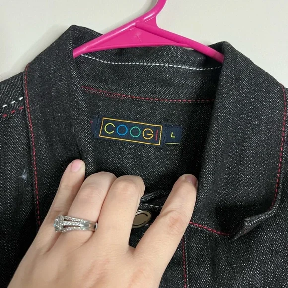 Coogi Red Leather Black Embrodered Denim Jacket - Limited Edition - L - Picture 4 of 6